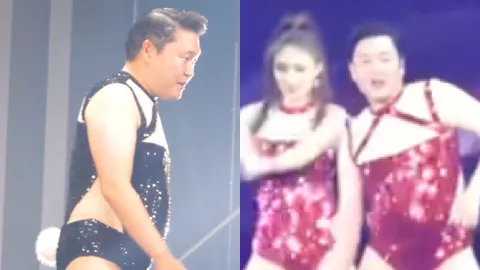 鸟叔江南Style演唱会放飞穿伴舞服