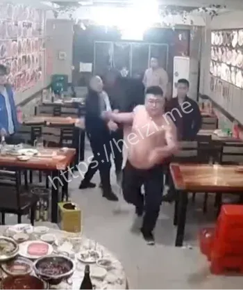 沈阳餐馆醉酒男子口角斗殴