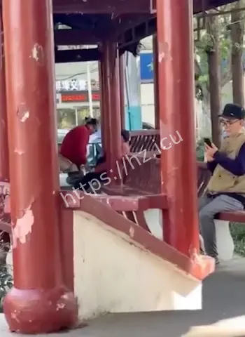 大爷大妈公园互动