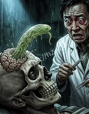 医生从患者脑中取出活虫
